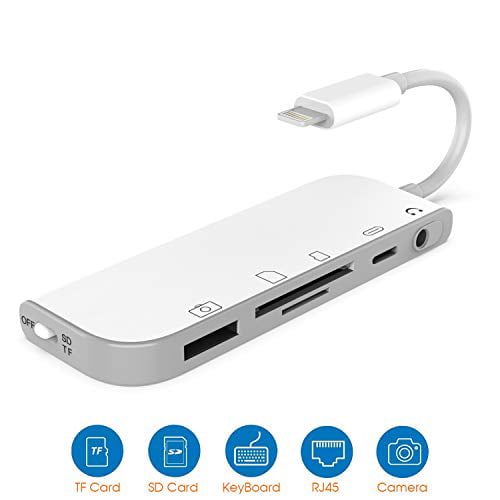 FYL New 3 Port #A USB Hub Micro SD TF Card Reader Camera Adapter for iPad 4 iPad Min 